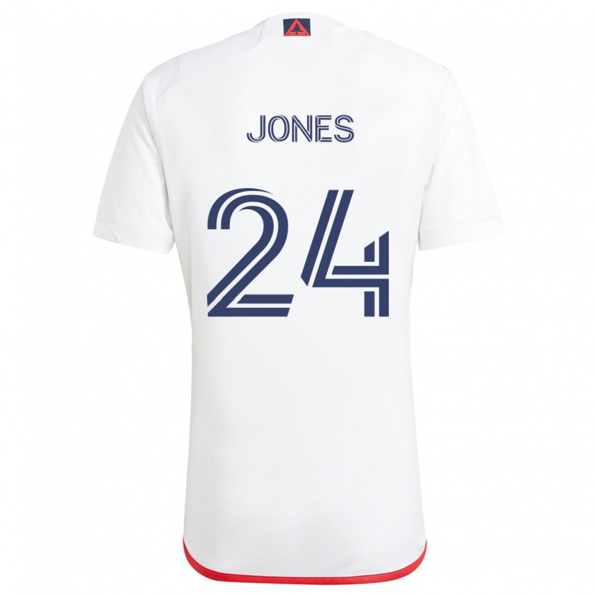 Kandiny Herren Dejuan Jones #24 Weiß Rot Auswärtstrikot Trikot 2024/25 T-Shirt