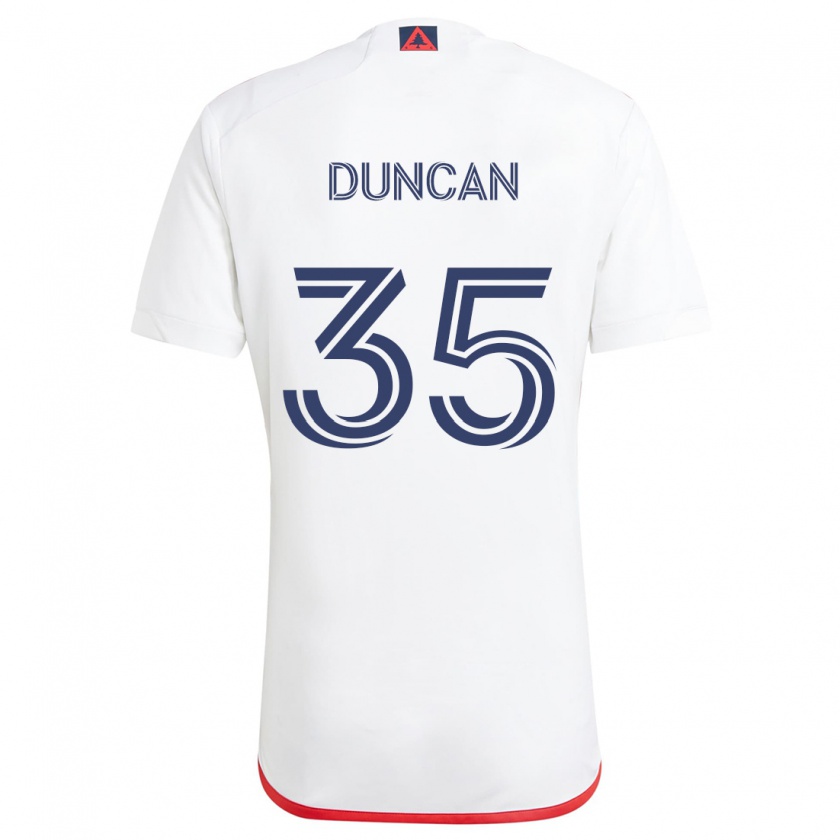 Kandiny Herren Nakye Greenidge-Duncan #35 Weiß Rot Auswärtstrikot Trikot 2024/25 T-Shirt