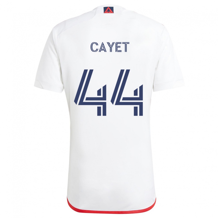 Kandiny Herren Pierre Cayet #44 Weiß Rot Auswärtstrikot Trikot 2024/25 T-Shirt