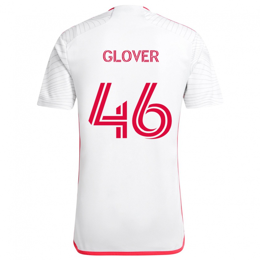 Kandiny Herren Caden Glover #46 Weiß Rot Auswärtstrikot Trikot 2024/25 T-Shirt