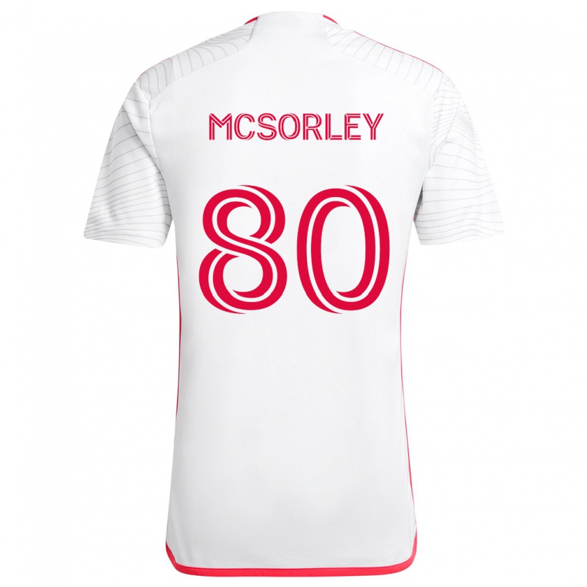 Kandiny Herren Brendan Mcsorley #80 Weiß Rot Auswärtstrikot Trikot 2024/25 T-Shirt