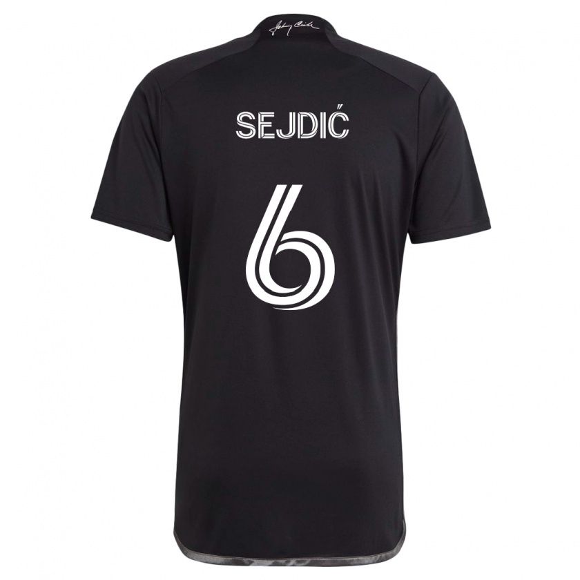 Kandiny Herren Amar Sejdić #6 Schwarz Auswärtstrikot Trikot 2024/25 T-Shirt