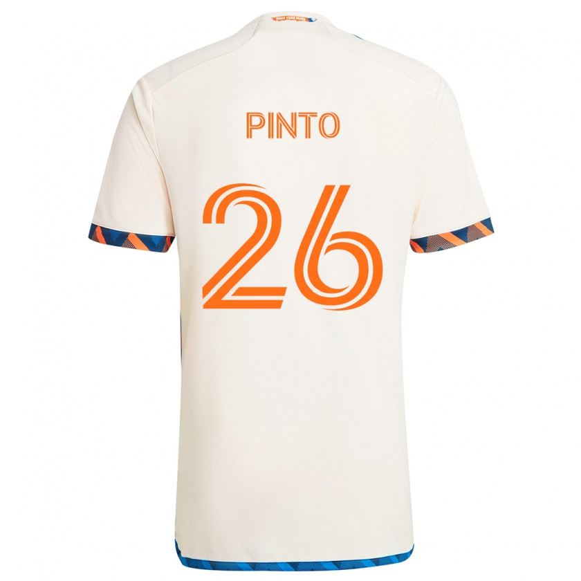 Kandiny Herren Malik Pinto #26 Weiß Orange Auswärtstrikot Trikot 2024/25 T-Shirt