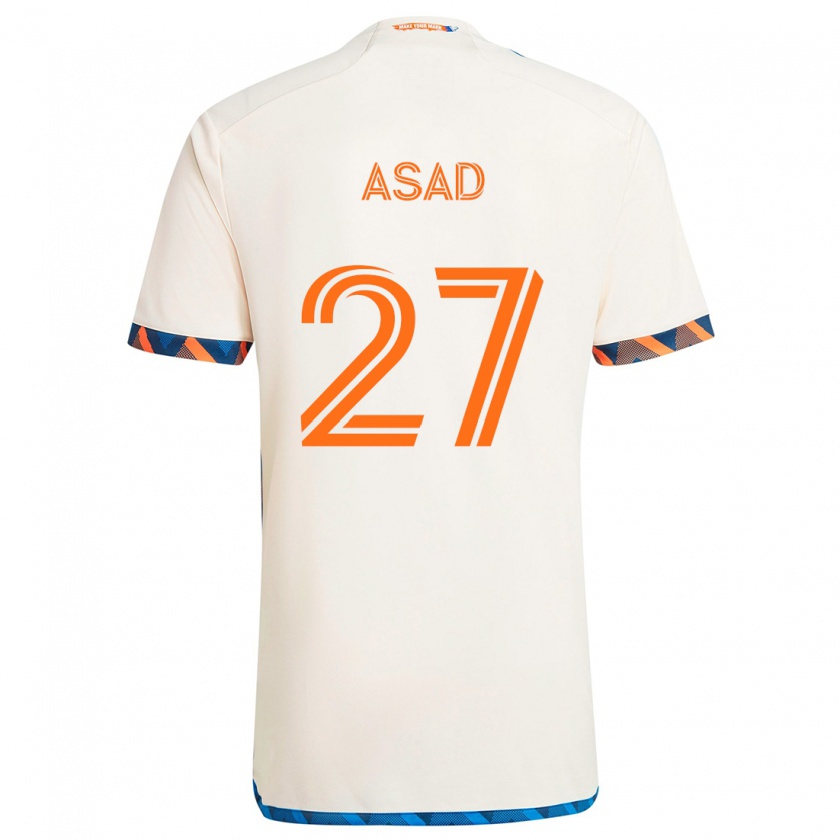 Kandiny Herren Yamil Asad #27 Weiß Orange Auswärtstrikot Trikot 2024/25 T-Shirt