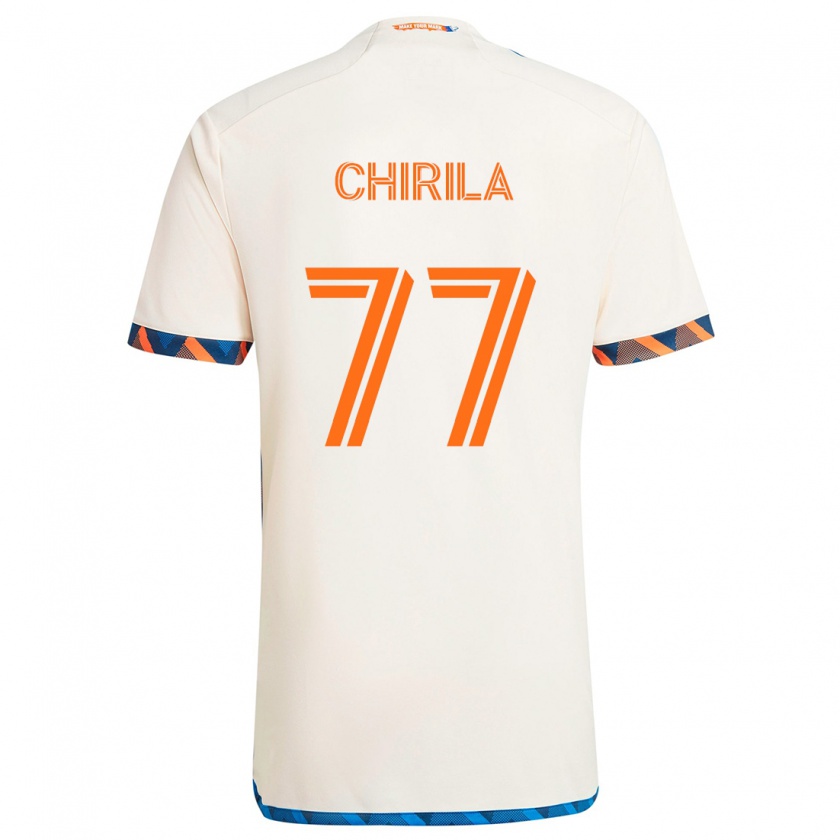 Kandiny Herren Stefan Chirila #77 Weiß Orange Auswärtstrikot Trikot 2024/25 T-Shirt