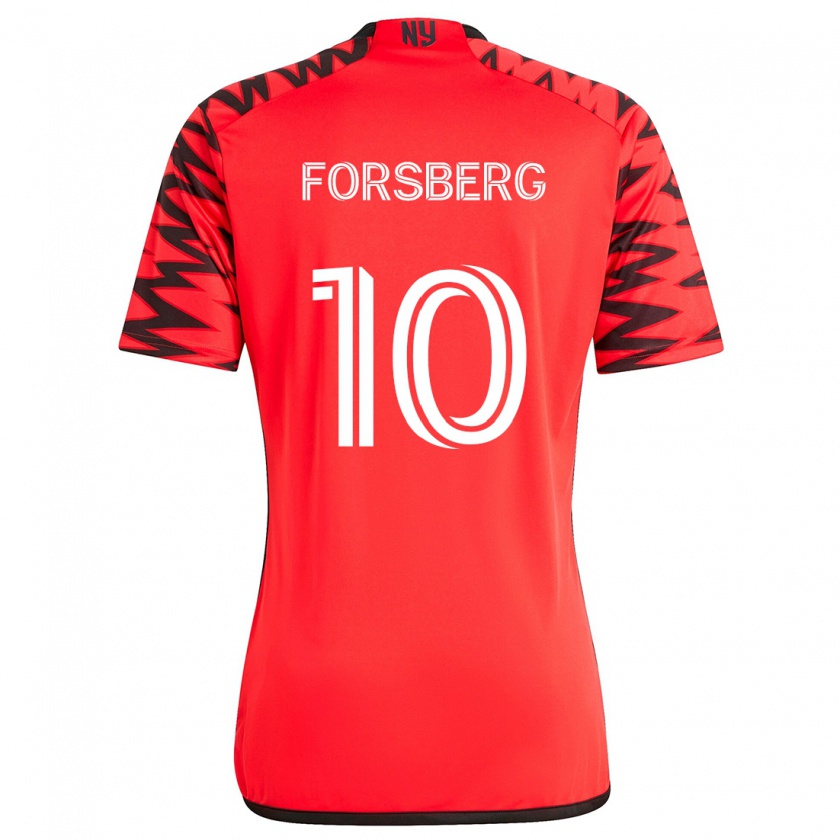 Kandiny Herren Emil Forsberg #10 Rot Schwarz Weiß Auswärtstrikot Trikot 2024/25 T-Shirt