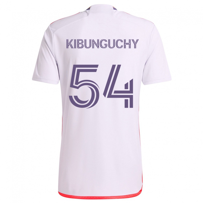 Kandiny Herren Nabi Kibunguchy #54 Weiß Rot Lila Auswärtstrikot Trikot 2024/25 T-Shirt