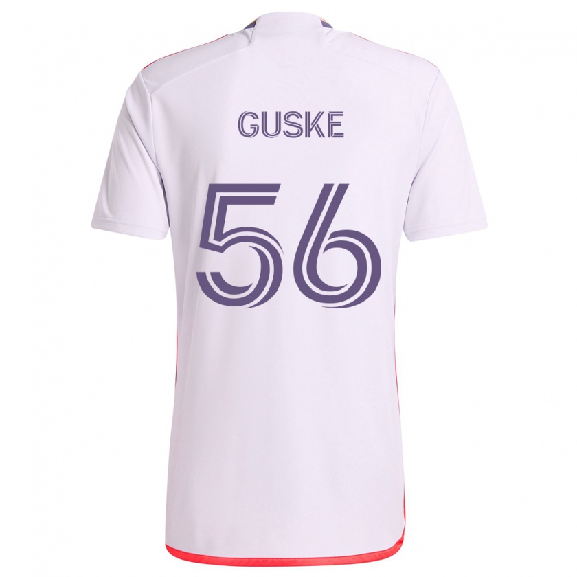 Kandiny Herren Colin Guske #56 Weiß Rot Lila Auswärtstrikot Trikot 2024/25 T-Shirt