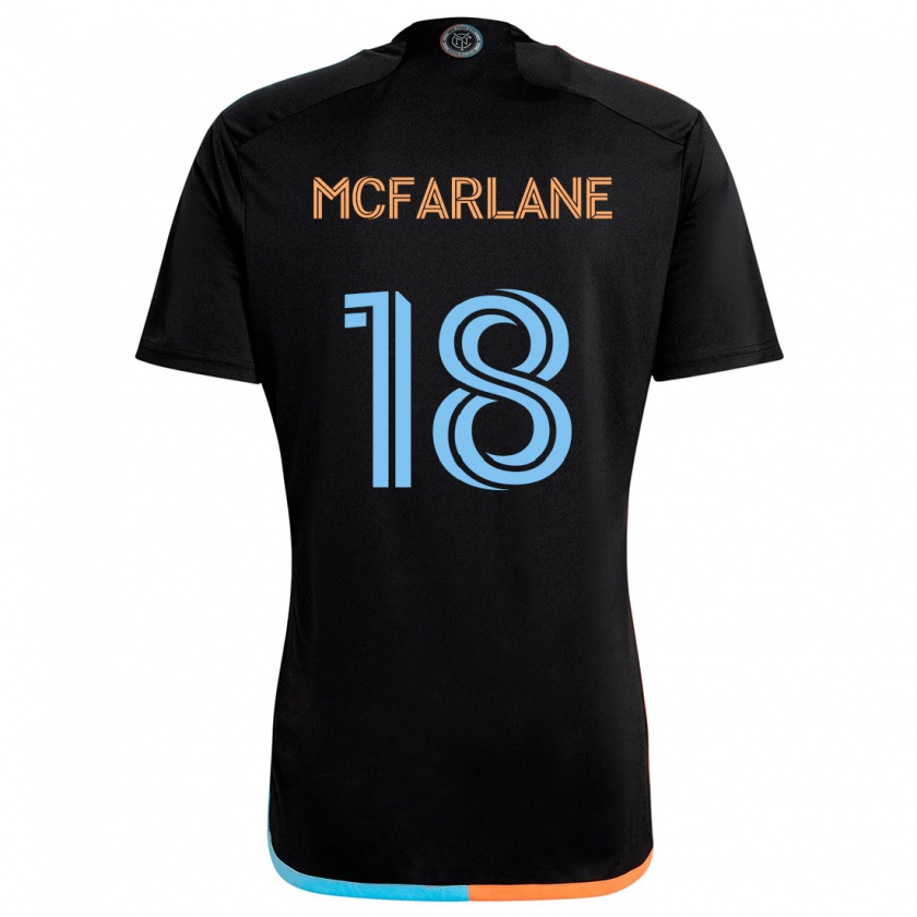 Kandiny Herren Christian Mcfarlane #18 Schwarz Orange Blau Auswärtstrikot Trikot 2024/25 T-Shirt