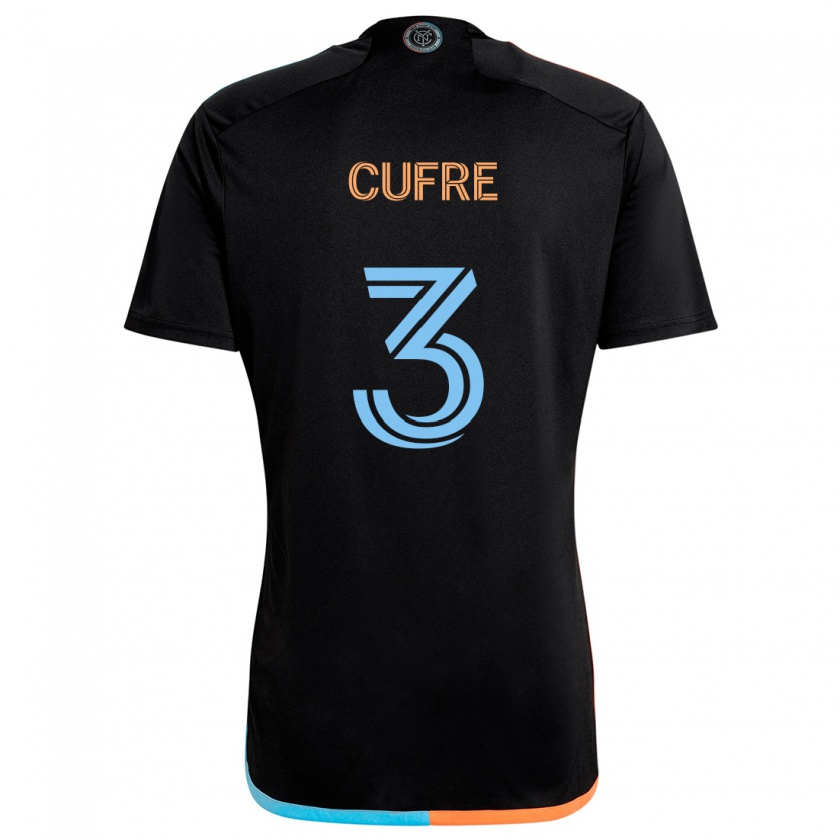 Kandiny Herren Braian Cufré #3 Schwarz Orange Blau Auswärtstrikot Trikot 2024/25 T-Shirt