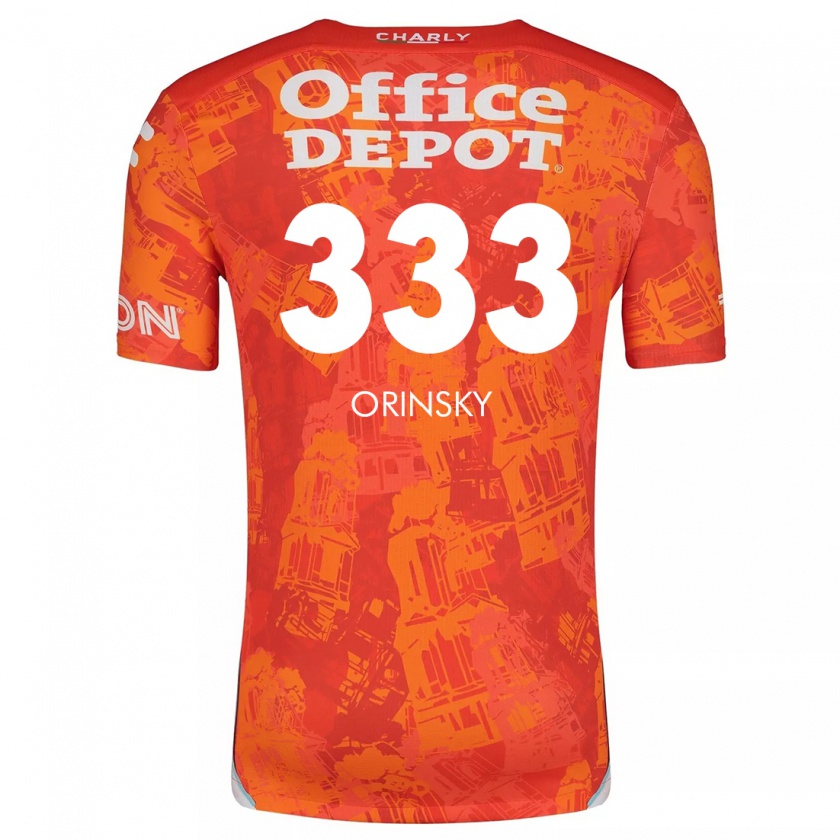 Kandiny Herren Edson Orinsky #333 Orange Weiß Auswärtstrikot Trikot 2024/25 T-Shirt