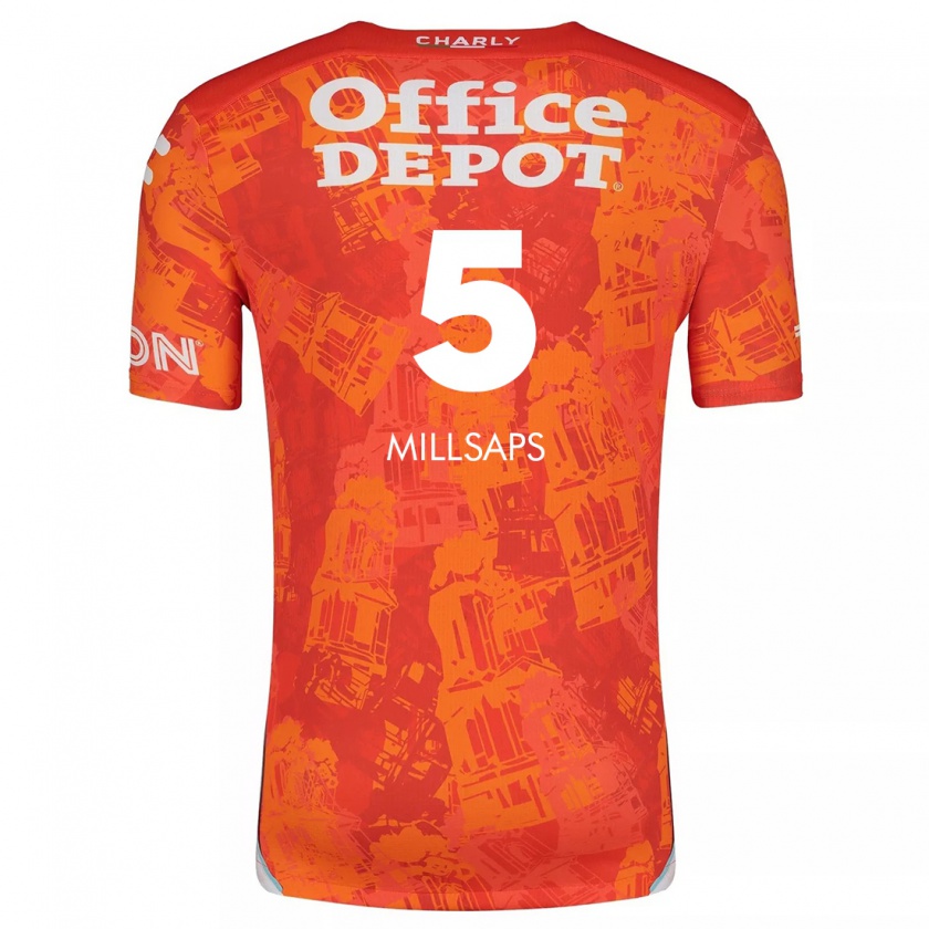 Kandiny Herren Vanessa Millsaps #5 Orange Weiß Auswärtstrikot Trikot 2024/25 T-Shirt