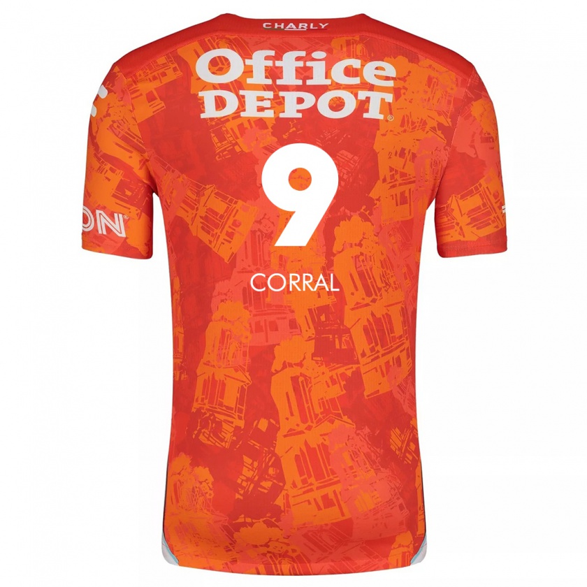 Kandiny Herren Charlyn Corral #9 Orange Weiß Auswärtstrikot Trikot 2024/25 T-Shirt