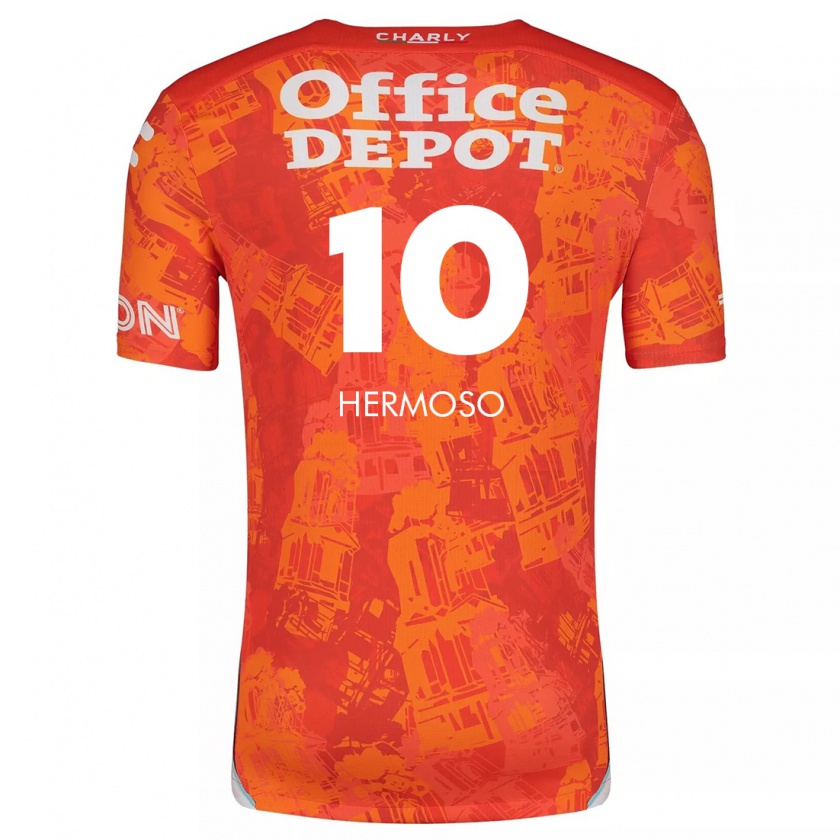 Kandiny Herren Jennifer Hermoso #10 Orange Weiß Auswärtstrikot Trikot 2024/25 T-Shirt