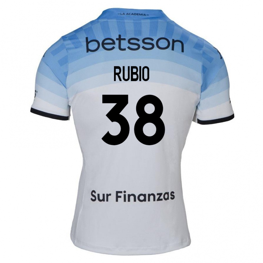 Kandiny Herren Tobías Rubio #38 Weiß Blau Schwarz Auswärtstrikot Trikot 2024/25 T-Shirt