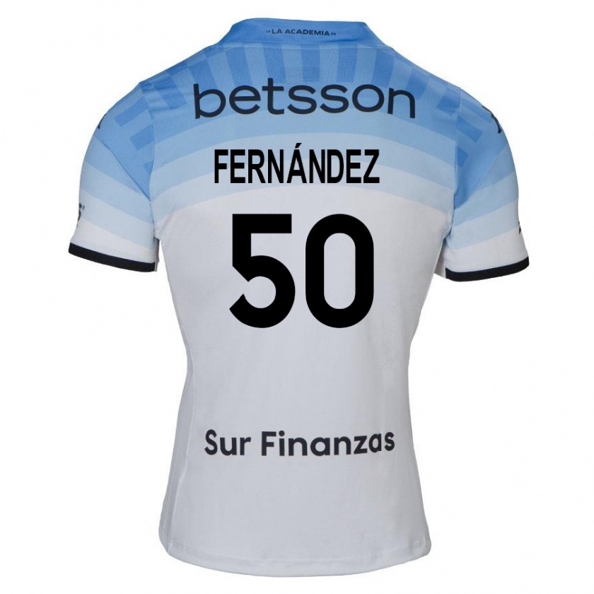 Kandiny Herren Román Fernández #50 Weiß Blau Schwarz Auswärtstrikot Trikot 2024/25 T-Shirt