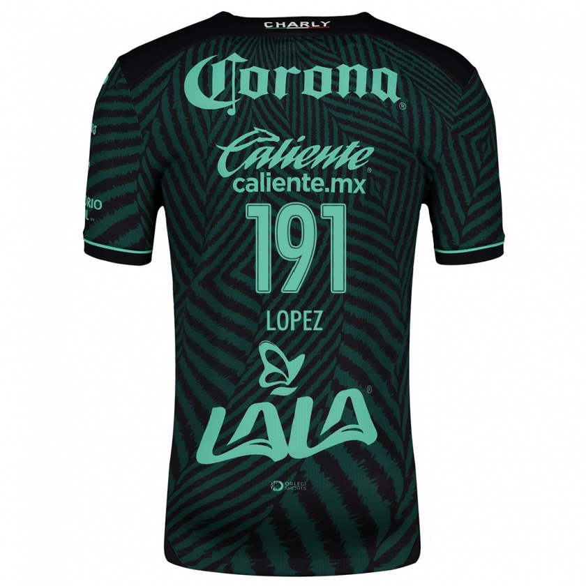 Kandiny Herren Carlos López #191 Schwarz Grün Auswärtstrikot Trikot 2024/25 T-Shirt