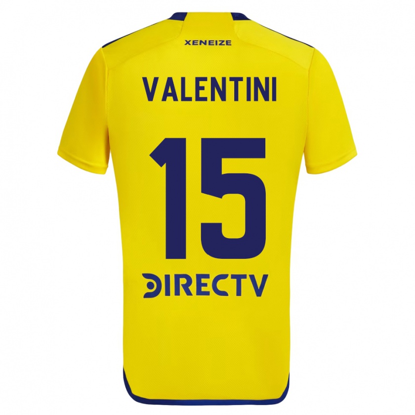 Kandiny Herren Nicolás Valentini #15 Gelb Blau Auswärtstrikot Trikot 2024/25 T-Shirt