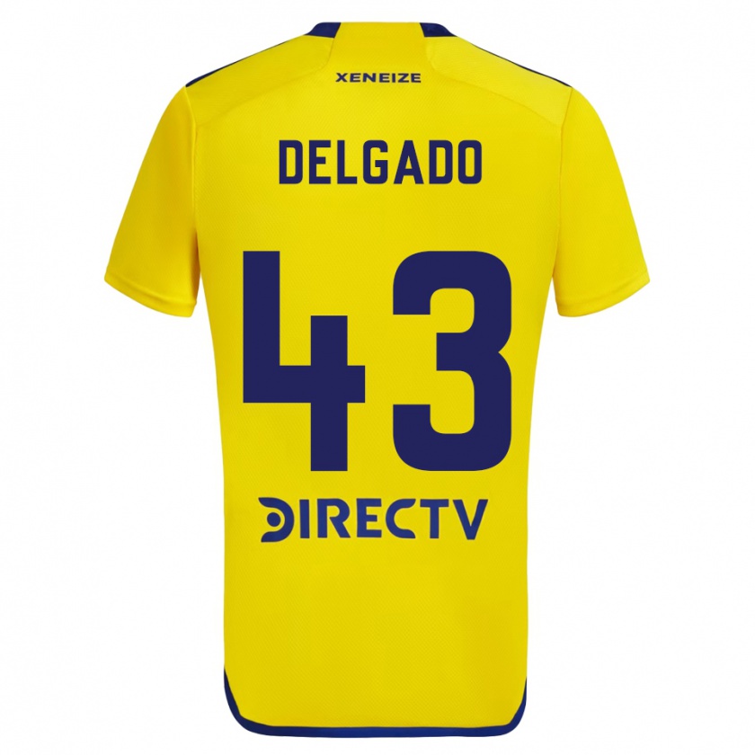 Kandiny Herren Milton Delgado #43 Gelb Blau Auswärtstrikot Trikot 2024/25 T-Shirt