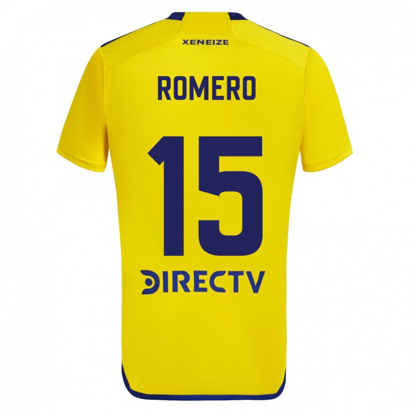 Kandiny Herren Alejo Romero #15 Gelb Blau Auswärtstrikot Trikot 2024/25 T-Shirt