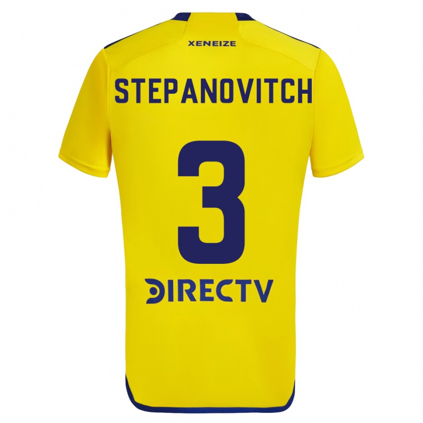 Kandiny Herren Nicolás Stepanovitch #3 Gelb Blau Auswärtstrikot Trikot 2024/25 T-Shirt