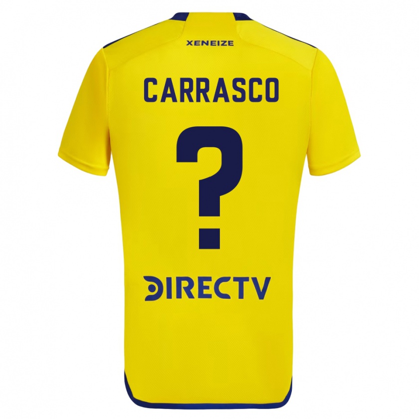 Kandiny Herren Julián Carrasco #0 Gelb Blau Auswärtstrikot Trikot 2024/25 T-Shirt