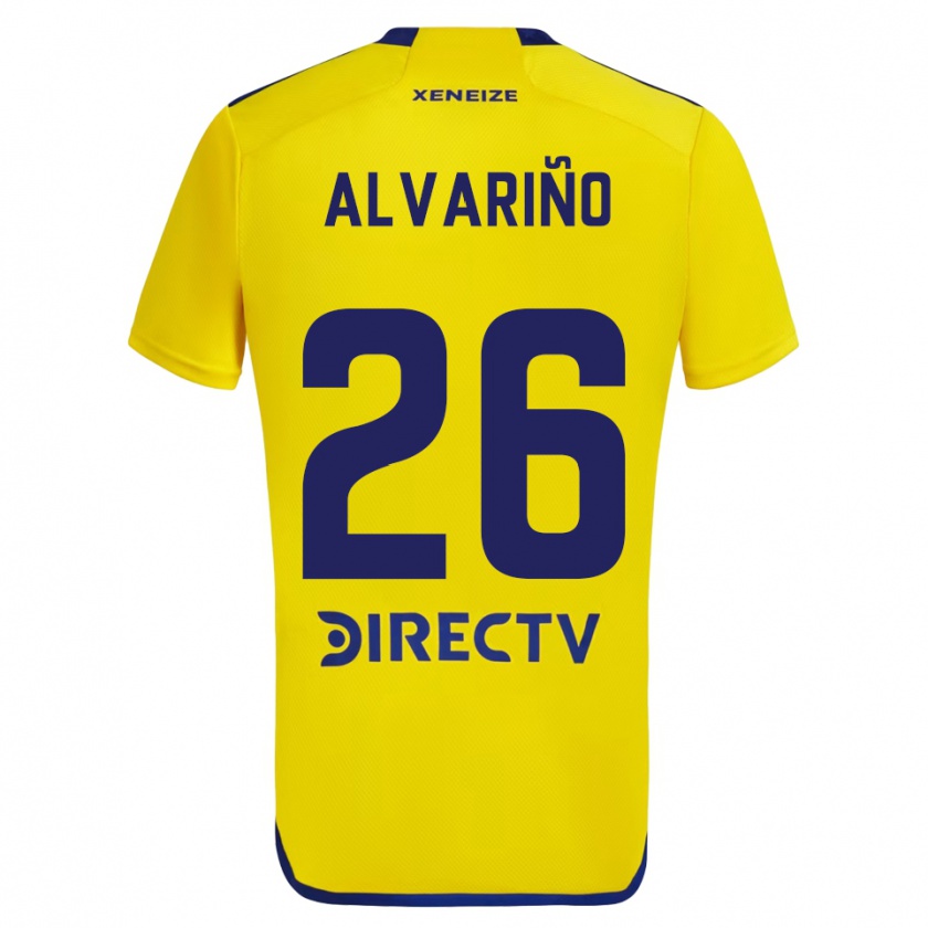 Kandiny Herren Alexis Alvariño #26 Gelb Blau Auswärtstrikot Trikot 2024/25 T-Shirt