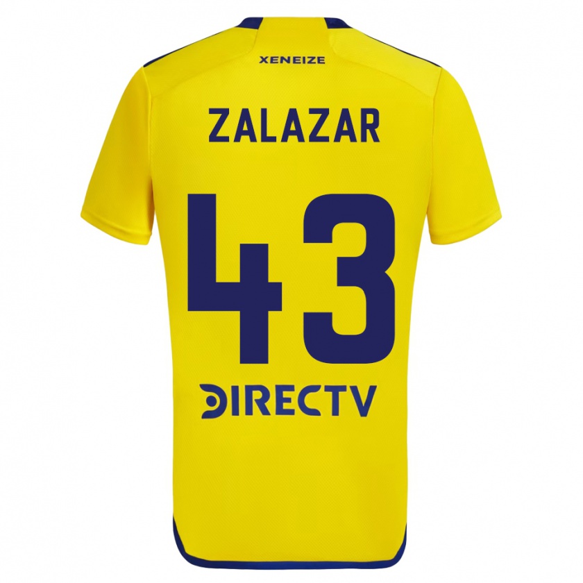 Kandiny Herren Maximiliano Zalazar #43 Gelb Blau Auswärtstrikot Trikot 2024/25 T-Shirt