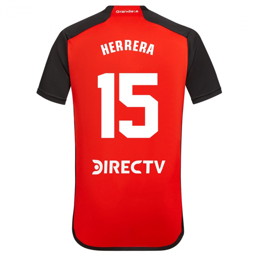 Kandiny Herren Andrés Herrera #15 Rot Schwarz Weiß Auswärtstrikot Trikot 2024/25 T-Shirt