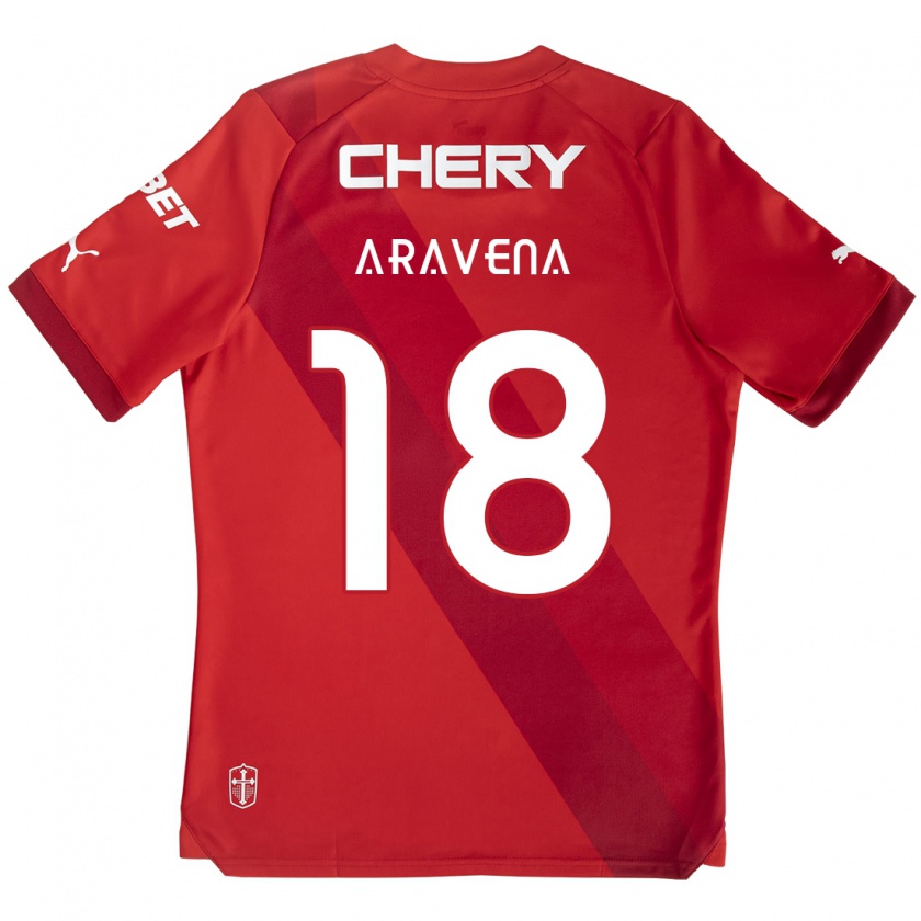 Kandiny Herren Alexander Aravena #18 Rot-Weiss Auswärtstrikot Trikot 2024/25 T-Shirt