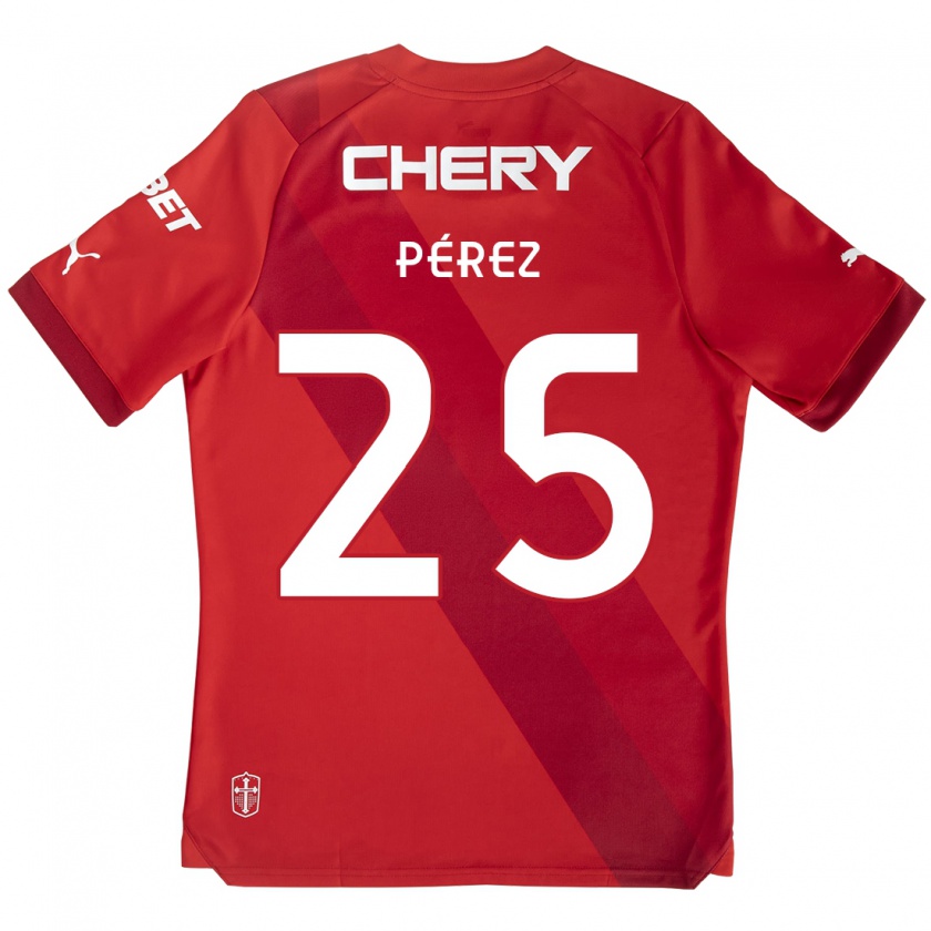 Kandiny Herren Sebastián Pérez #25 Rot-Weiss Auswärtstrikot Trikot 2024/25 T-Shirt