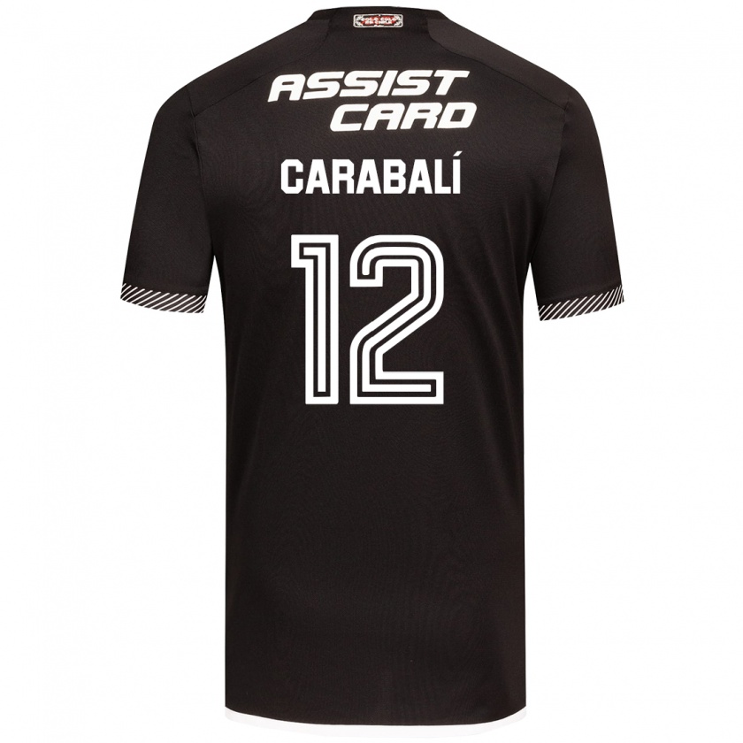 Kandiny Herren Omar Carabalí #12 Schwarz-Weiss Auswärtstrikot Trikot 2024/25 T-Shirt