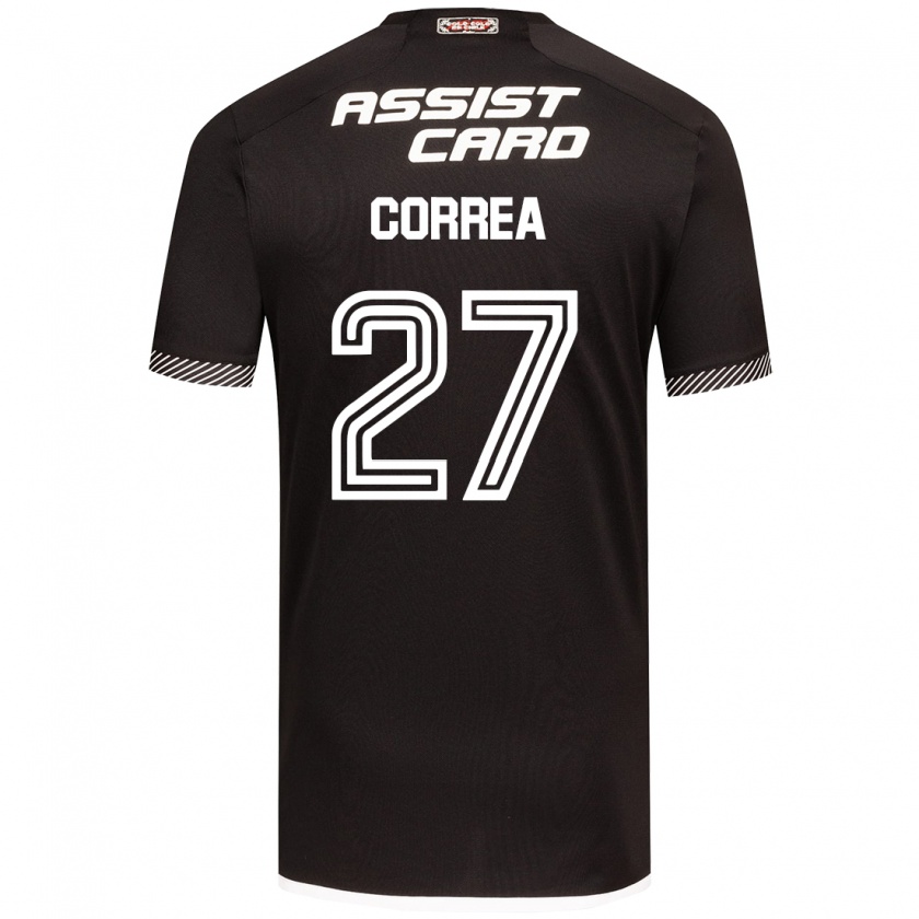 Kandiny Herren Javier Correa #27 Schwarz-Weiss Auswärtstrikot Trikot 2024/25 T-Shirt