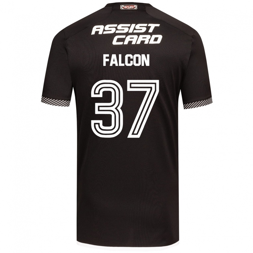 Kandiny Herren Maximiliano Falcón #37 Schwarz-Weiss Auswärtstrikot Trikot 2024/25 T-Shirt