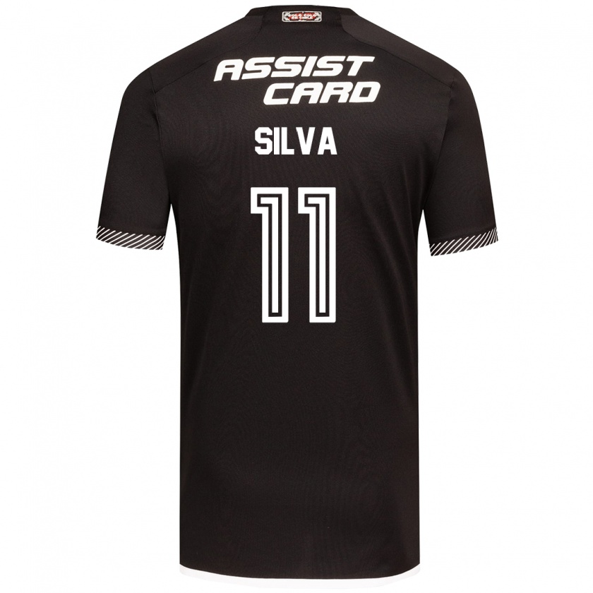 Kandiny Herren Martín Silva #11 Schwarz-Weiss Auswärtstrikot Trikot 2024/25 T-Shirt