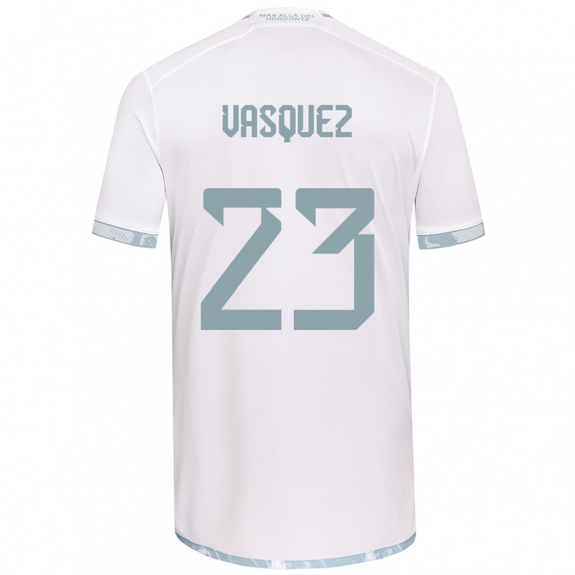 Kandiny Herren Ignacio Vásquez #23 Weiß Grau Auswärtstrikot Trikot 2024/25 T-Shirt