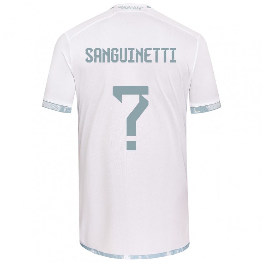 Kandiny Herren Fernando Sanguinetti #0 Weiß Grau Auswärtstrikot Trikot 2024/25 T-Shirt