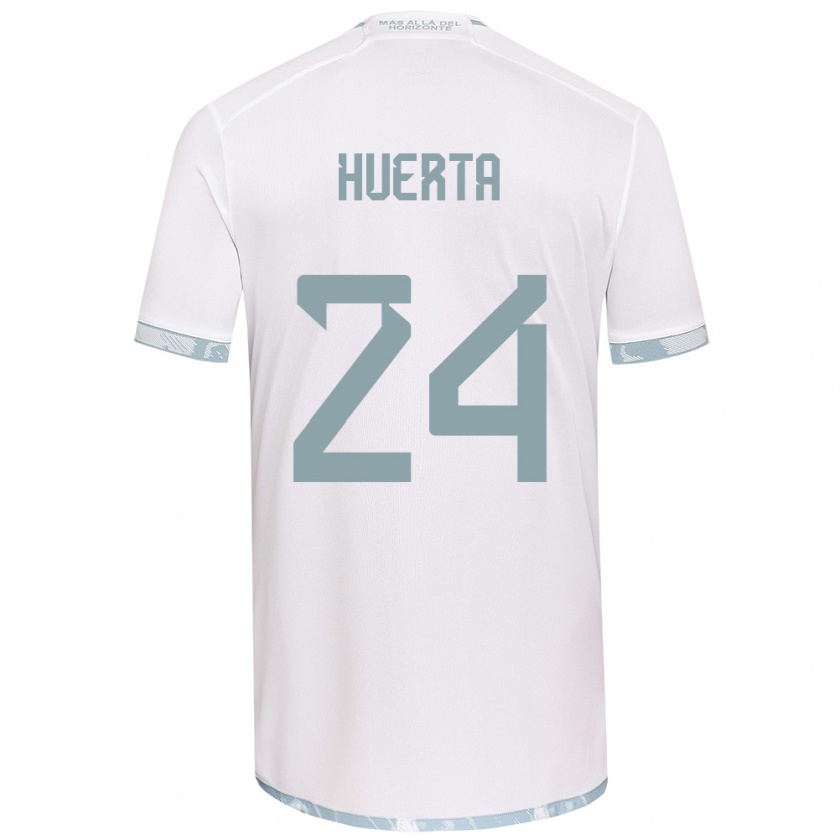 Kandiny Herren Renato Huerta #24 Weiß Grau Auswärtstrikot Trikot 2024/25 T-Shirt