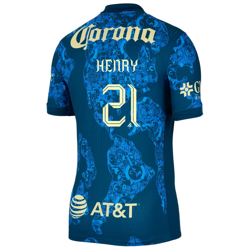 Kandiny Herren Henry Martín #21 Blau Gelb Auswärtstrikot Trikot 2024/25 T-Shirt