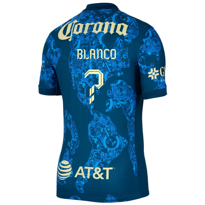 Kandiny Herren Lionel Blanco #0 Blau Gelb Auswärtstrikot Trikot 2024/25 T-Shirt