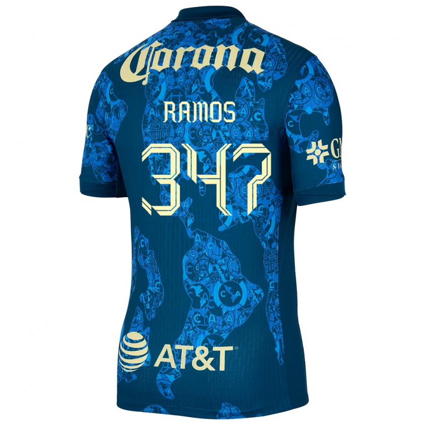 Kandiny Herren Luis Ramos #347 Blau Gelb Auswärtstrikot Trikot 2024/25 T-Shirt