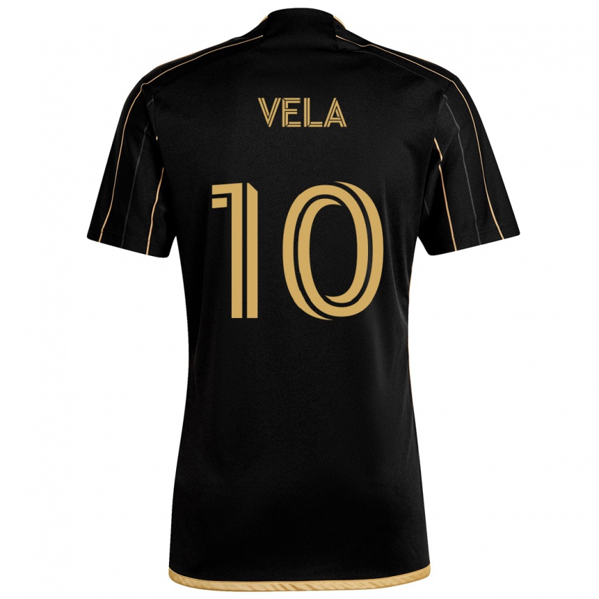 Kandiny Damen Carlos Vela #10 Schwarzes Gold Heimtrikot Trikot 2024/25 T-Shirt