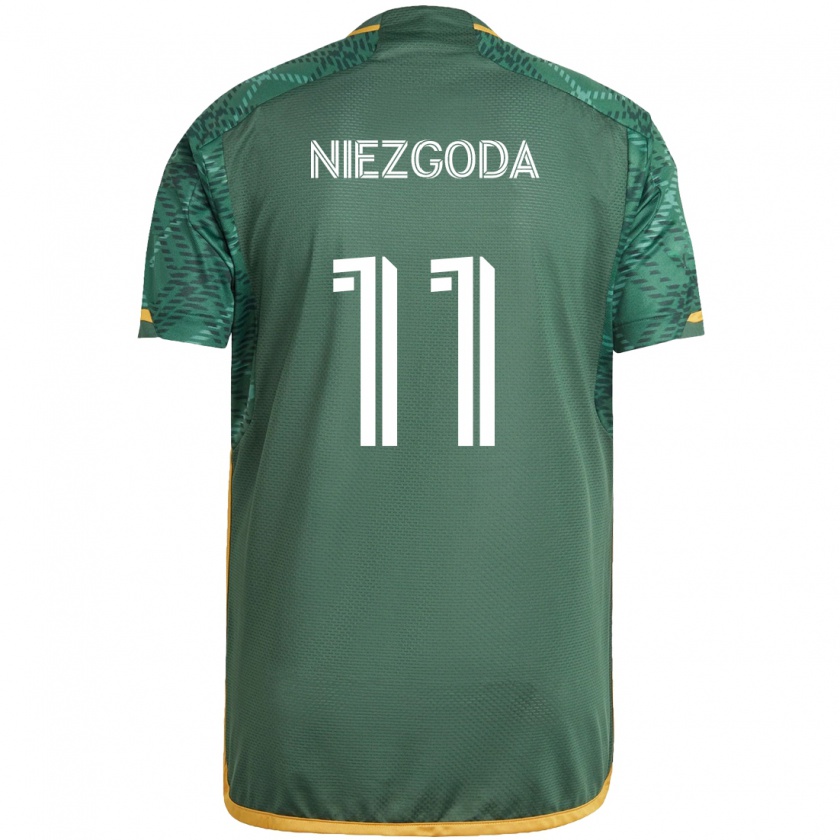 Kandiny Damen Jaroslaw Niezgoda #11 Grün Orange Heimtrikot Trikot 2024/25 T-Shirt