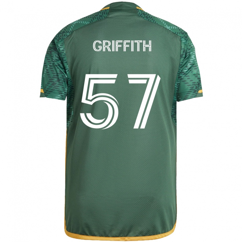 Kandiny Damen Víctor Griffith #57 Grün Orange Heimtrikot Trikot 2024/25 T-Shirt