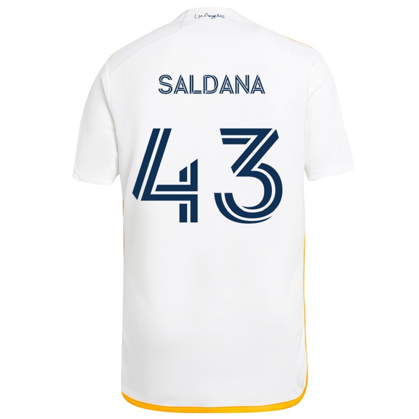 Kandiny Damen Adam Saldaña #43 Weiß Gelb Heimtrikot Trikot 2024/25 T-Shirt