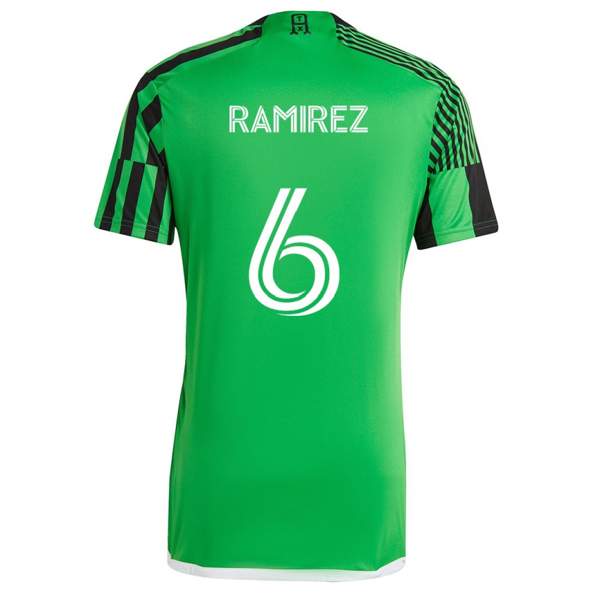 Kandiny Damen Alonso Ramírez #6 Grün Schwarz Heimtrikot Trikot 2024/25 T-Shirt