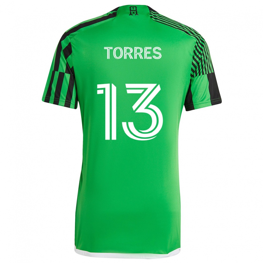 Kandiny Damen Leo Torres #13 Grün Schwarz Heimtrikot Trikot 2024/25 T-Shirt