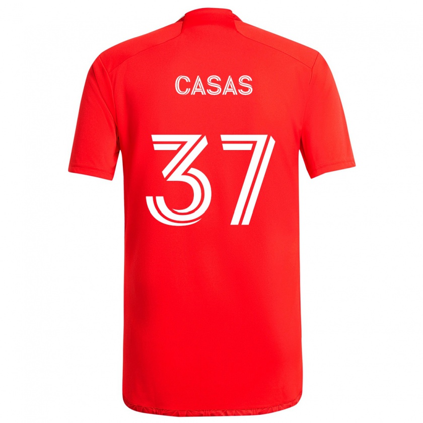 Kandiny Damen Javier Casas #37 Rot-Weiss Heimtrikot Trikot 2024/25 T-Shirt