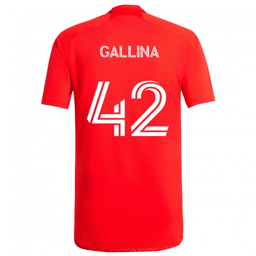 Kandiny Damen Henrique Gallina #42 Rot-Weiss Heimtrikot Trikot 2024/25 T-Shirt