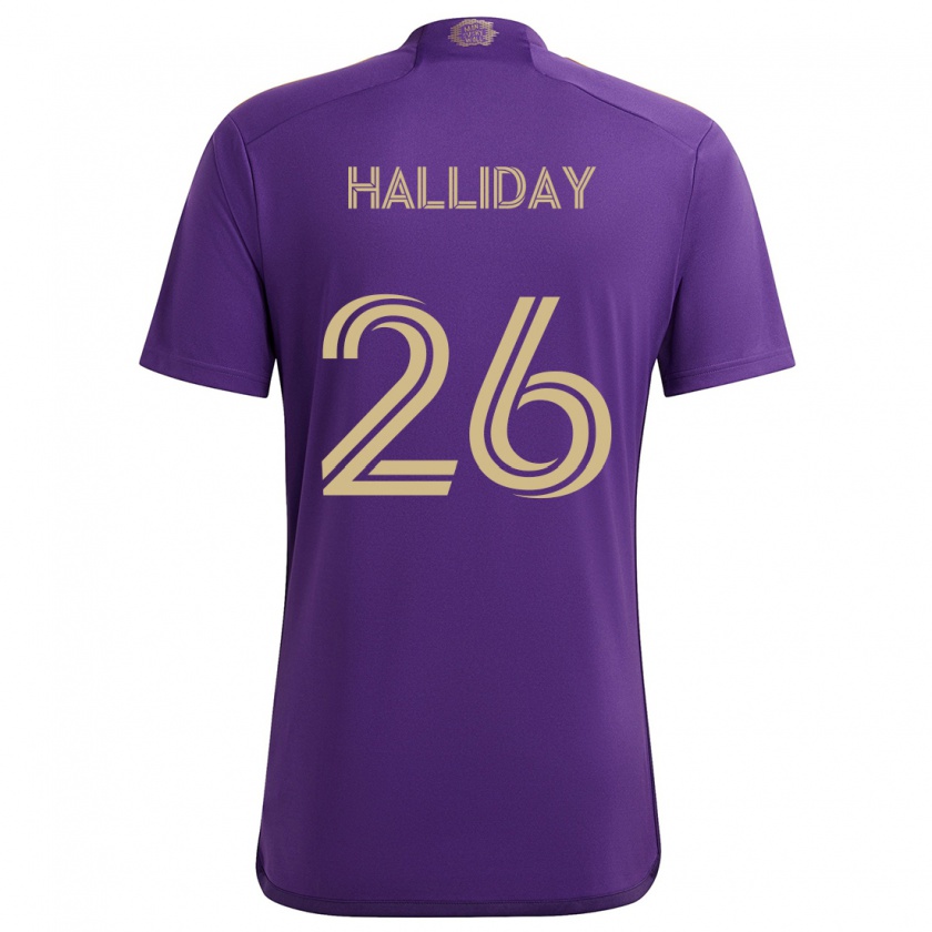 Kandiny Damen Michael Halliday #26 Lila Gelb Heimtrikot Trikot 2024/25 T-Shirt